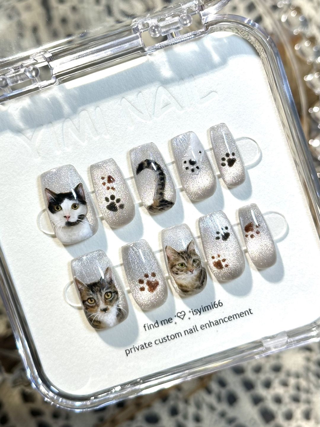 HAND-MADE CUSTOMIZE PRESS ON NAIL - CAT EYE
